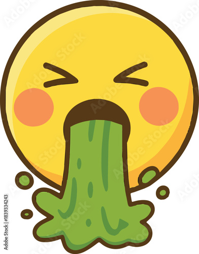 Nauseated Puking Emoji