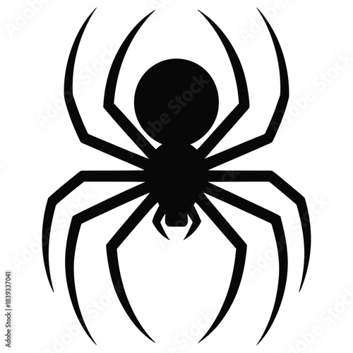 Gothic spider logo, Dangerous spider mascot, vector illustration. Venom spider silhouette, black widow vector 