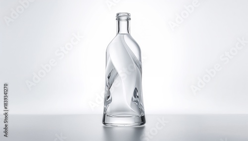 empty glass bottle on white