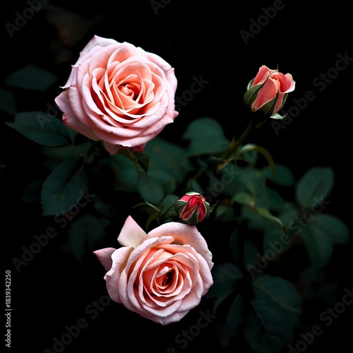 Each petal reflects a soft pink hue, creating a subtle contrast with the surrounding foliage.