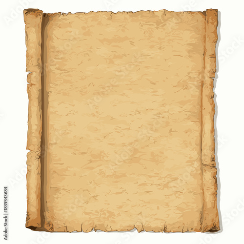 Vector illustration of a blank ancient parchment paper scroll