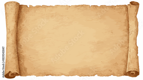 Vector illustration of a blank ancient parchment paper scroll