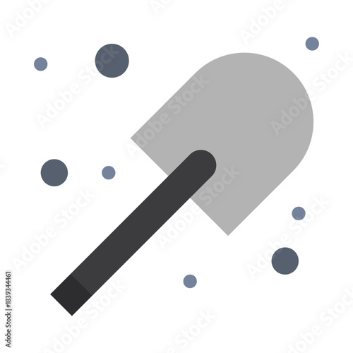 Simplified Shovel Illustration: A minimalist depiction of a shovel, a fundamental tool for excavation and earthwork, symbolizing labor and construction. 