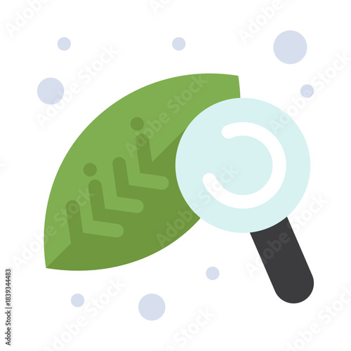 Botanical Examination: A vibrant green leaf undergoes meticulous scrutiny under a magnifying glass, revealing intricate details of its structure.