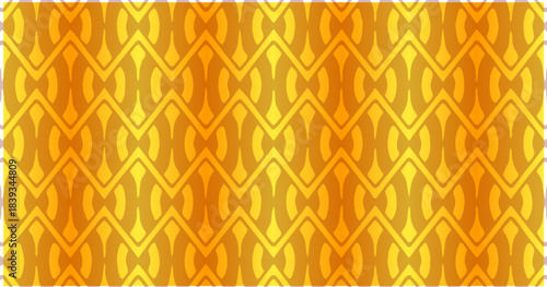 Seamless orange and gold geometric pattern featuring interwoven shapes and glowing depth effects for warm decorative backgrounds.
