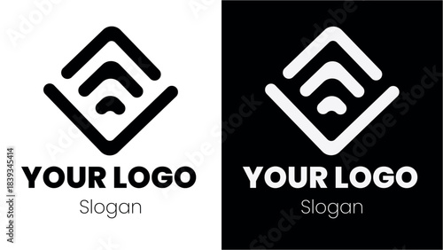 Abstract WiFi Signal Diamond Shape Logo