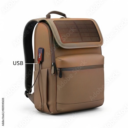Solar-powered backpack with USB port suitable for outdoor activities and travel needs, designed to charge devices efficiently and conveniently