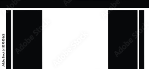 Office desk vector silhouette, corporate workspace furniture, business table icon, solid executive station