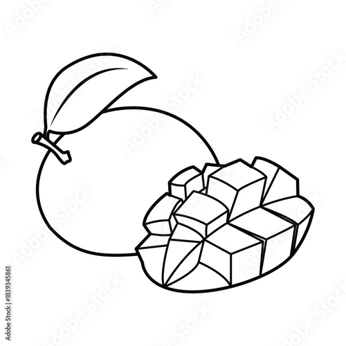 Cutaway Mango A Fruit