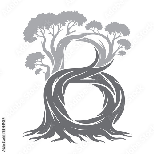 Rooted Letter B Design