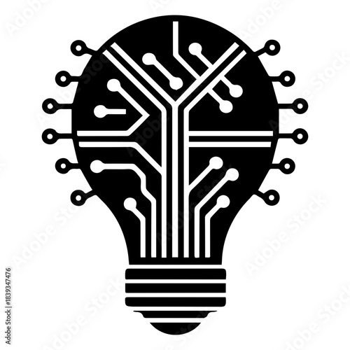Digital Idea Lightbulb Icon