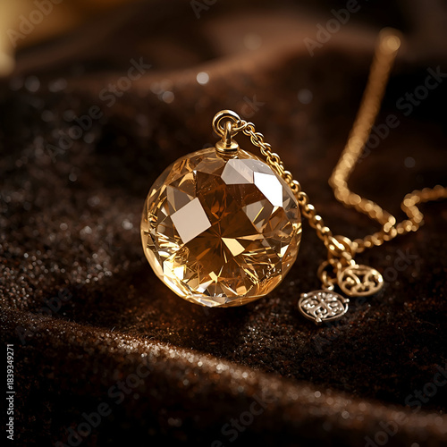 Luxe Crystal Ball Pendant with Golden Chain