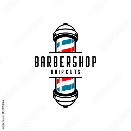 Barber pole simple logo design 