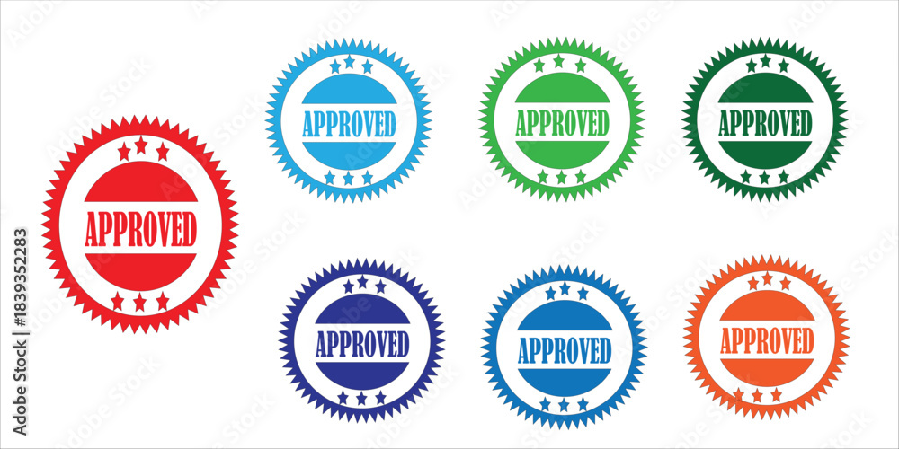 Fototapeta premium Approved Stamp and Official Approval Check Mark Illustration
