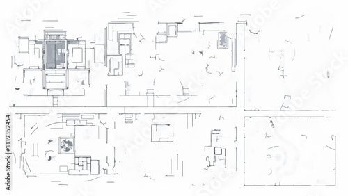 Architectural Floor Plans Technical Drawing Blueprint Illustration