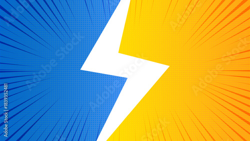 Comic versus halftone burst background