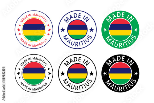 Free Download Mauritius Made in Stamp in circle with flag Vector template on white background - GFXLoad