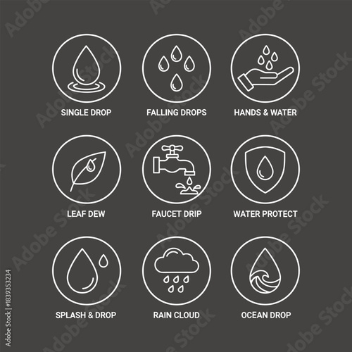 Green Environment Icons: Nature, Water, Agriculture & Climate Ecology Symbols icons set