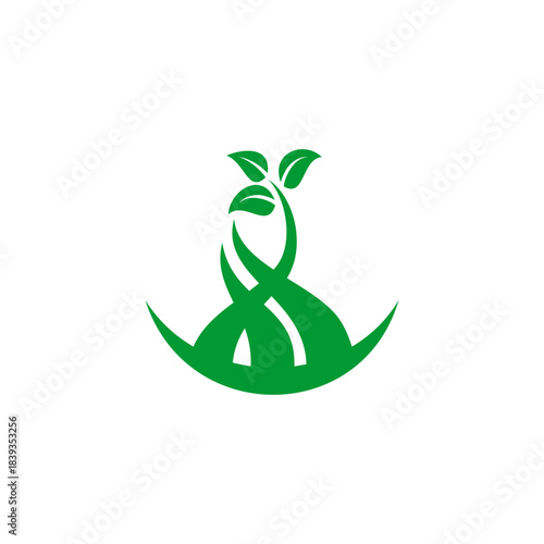 Plant and green leaf simple flat design 
