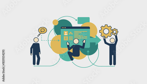A virtual collaboration tool being used by team members working remotely illustrating the importance of communication and collaboration in the agile process.