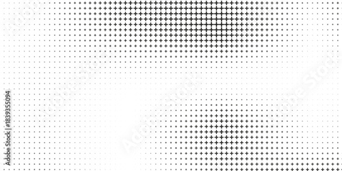 Black halftone design of cross or plus sign for pattern and background