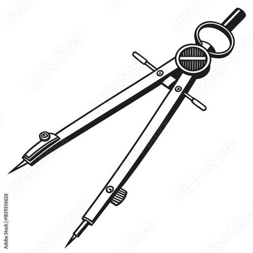 vector drawing of a compass