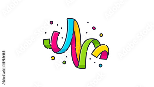 Festive Ribbon Art: A vibrant and whimsical ribbon design. Celebrating the essence of fun and decoration