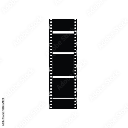 Black film strip silhouette with perforations silhouette