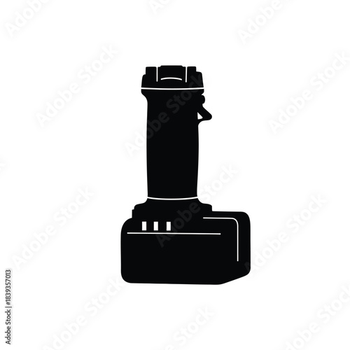 Black silhouette of a power tool battery pack