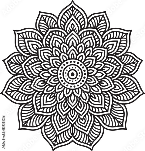 Sri Lankan Temple Lotus – Elegant Line Art Design