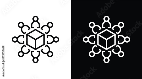 collaboration Two-tone version in black and white background