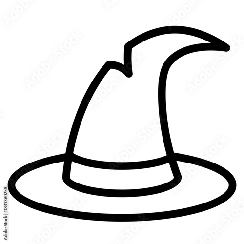 Witchs hat outline icon vector design illustrator
