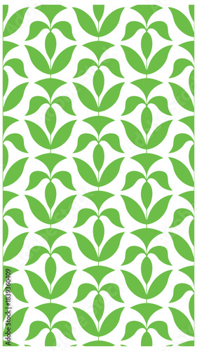 Green stylized leaf pattern design Vector