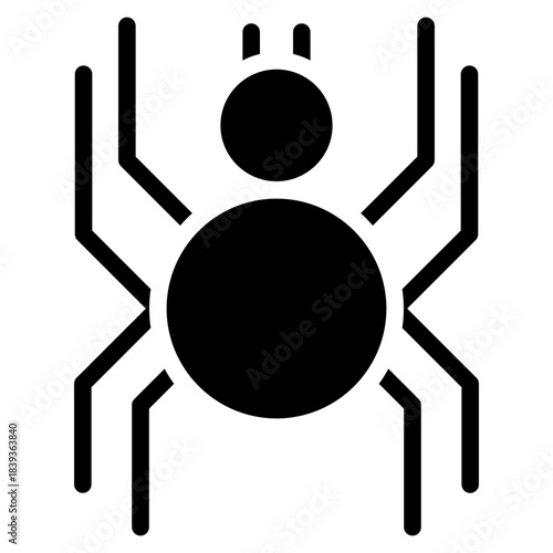 Spider outline glyph style icon vector design illustrator
