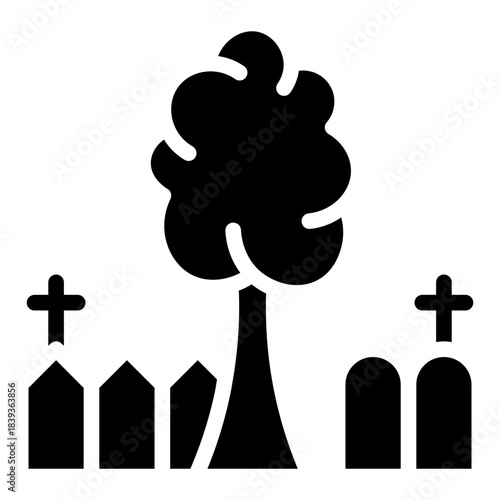 Burial  outline glyph style icon vector design illustrator