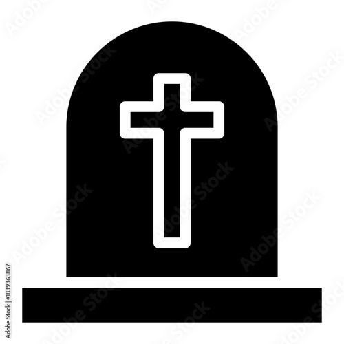 Grave  outline glyph style icon vector design illustrator