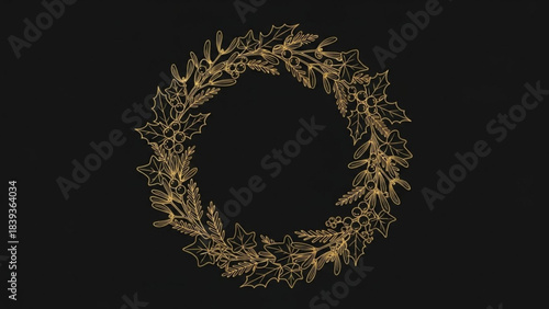 Golden Wreath: This wreath symbolizes a harmonious blend of nature, embodying tranquility and seasonal celebrations, a timeless symbol.