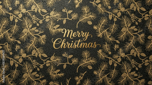 Golden Christmas Greetings: An ornate festive greeting that elegantly captures the spirit of Christmas, combining intricate patterns with a touch of elegance. 