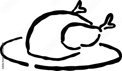 Hand Drawn Christmas Turkey Dinner
