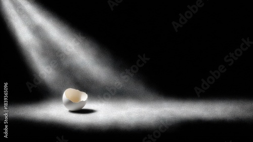 Wallpaper Mural   An egg resting in a dim room with a beam emanating from its peak Torontodigital.ca