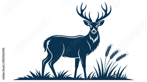 Stag deer silhouette graphic design Vector