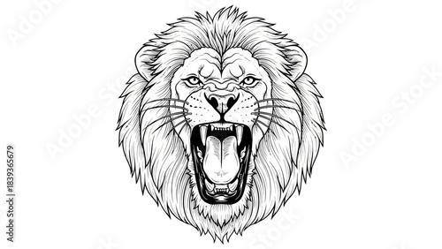 Stunning roaring lion head emblem design perfect for powerful sports teams logos or modern apparel branding