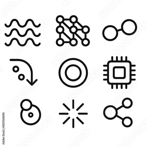 Digital Mind Elements. Digital mind elements linear set: processing wave, pattern cluster, adaptive link, memory cell, inference stream, context ring, reasoning spark, knowledge