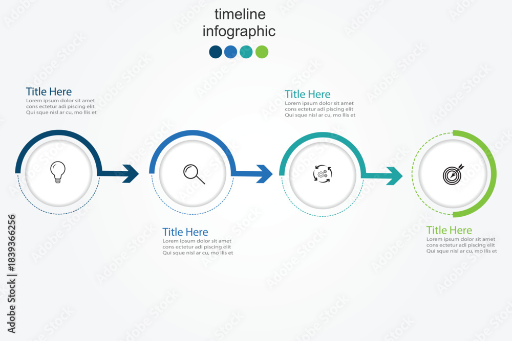 Fototapeta premium Art & IlluVector infographic label design with circle infographic template design and 4 options or steps.stration
