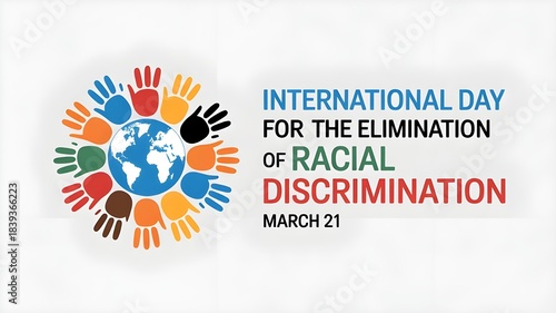 A vibrant logo of diverse, colorful figures in a circle promotes the International Day for the Elimination of Racial Discrimination on March 21.