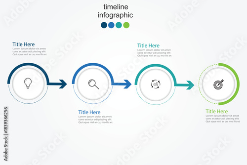 Art & IlluVector infographic label design with circle infographic template design and 4 options or steps.stration