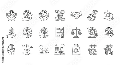 Ecofriendly and sustainable practices are essential for protecting our planet isolated on