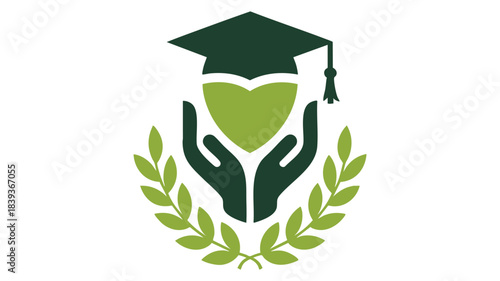 Caring education growth symbol icon