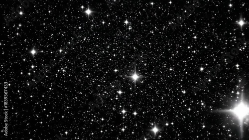 Twinkling Stars Moving Across Night Sky Background