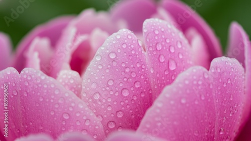 Close-up of Pink Flower with Dew Drops Pink Flower Dew Drops Nature